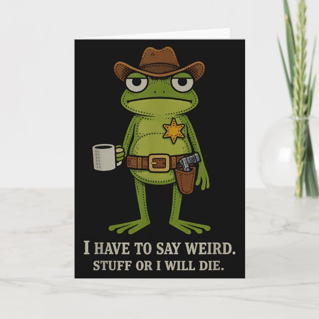 Muss seltsame Sachen sagen oder lustiger Frosch-Co Karte (Vorderseite)