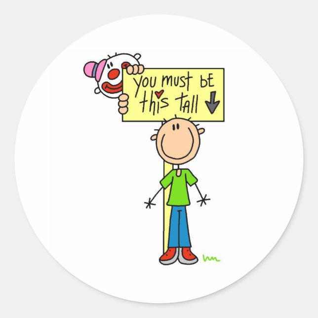 Muss so groß sein runder aufkleber (Vorderseite)