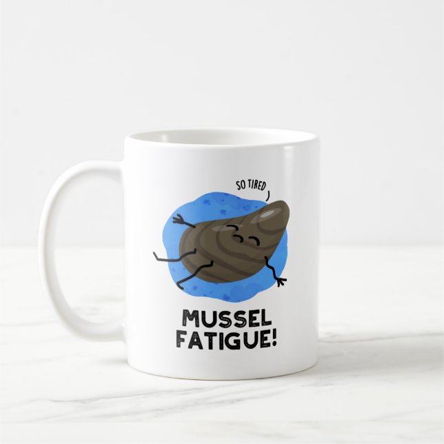Mussel Müdigkeit Funny Animal Muscle Pub Kaffeetasse (Links)