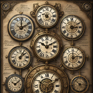 Musselin Clocks and map Tissue Paper Schnitt Seidenpapier