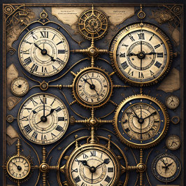 Musselin Clocks Steampunk watches Tissue Paper Seidenpapier