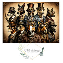Musselin Dog Family Steampunk Hat Tissue Paper