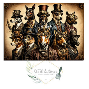 Musselin Dog Family Steampunk Hat Tissue Paper Seidenpapier