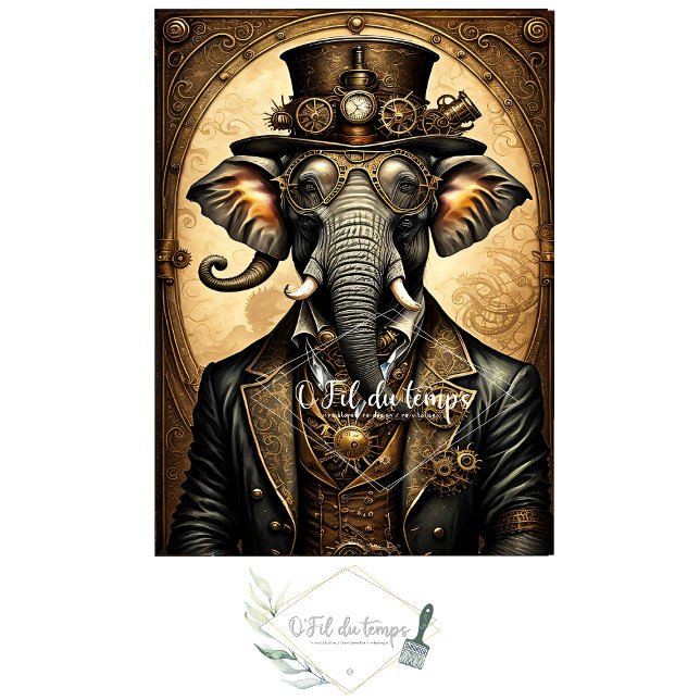 Musselin Elephant Steampunk Hat Tissue paper Seidenpapier (Von Creator hochgeladen)