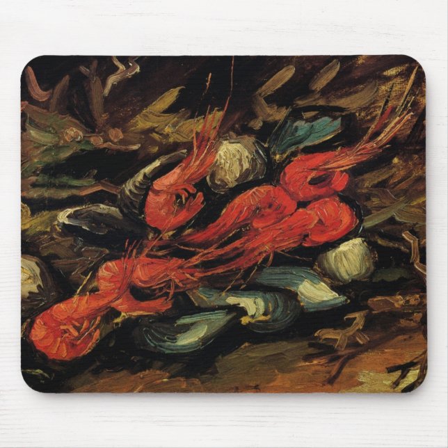 Mussels und Shrimp von Vincent van Gogh Mousepad (Vorne)