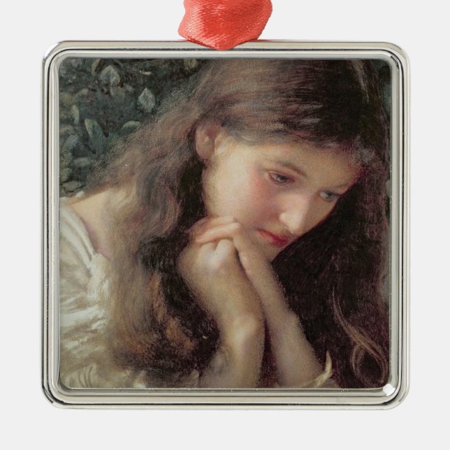 Müßiggang (Schöne Frau in Tränen) Ornament Aus Metall (Vorne)