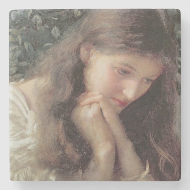 Müßiggang (Schöne Frau in Tränen) Steinuntersetzer (Vorderseite)