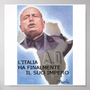 Mussolini Italien Ostafrika Poster