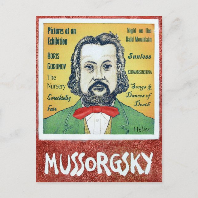 Mussorgsky Postkarte (Vorderseite)
