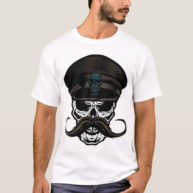 Musstachu-kepi-Kopfbedeckung T-Shirt (Vorderseite)