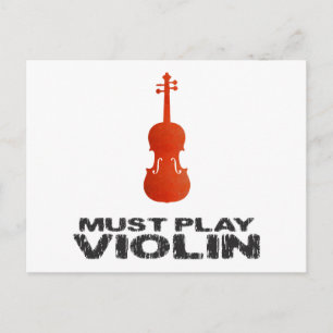 Must Play Violin Postkarte