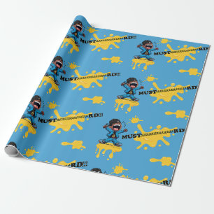 Mustaaard Blue Wrapping Paper für Jeder Anlass Geschenkpapier