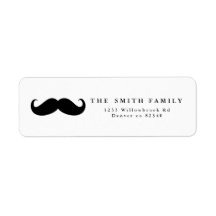 Mustache Address Label
