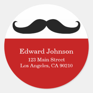 Mustache Address Labels Runder Aufkleber
