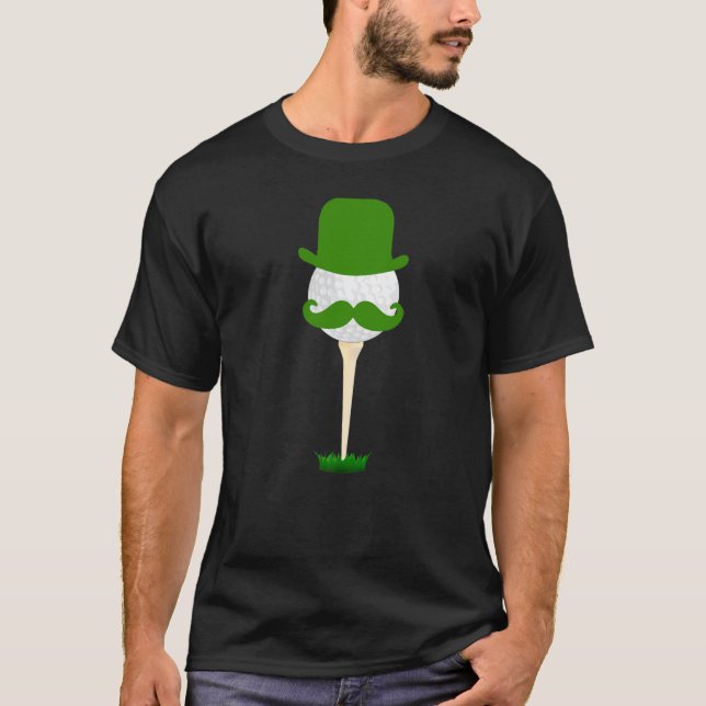 Mustache And Bowler Hat Golf Ball Apparel  Golf Ha T-Shirt (Vorderseite)