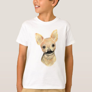 Mustache auf einem Niedlichen Hunde Humor T-Shirt