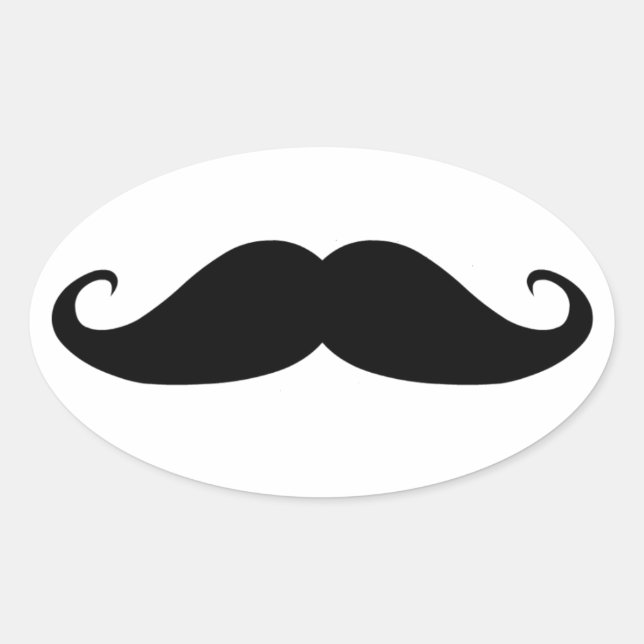 Mustache-Aufkleber Ovaler Aufkleber (Vorderseite)