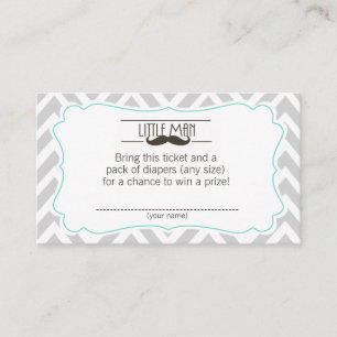 Mustache Baby Shower Diaper Raffle Ticket Begleitkarte