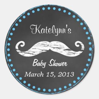 Mustache Baby Shower Fevor Sticker