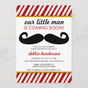 Mustache Babydusche Einladung