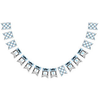 Mustache Babygraue Babydusche Dekoration Wimpelkette