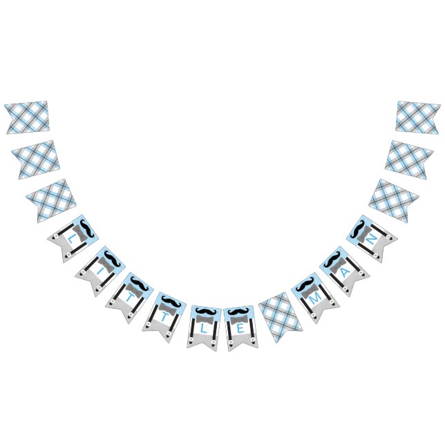 Mustache Babygraue Babydusche Dekoration Wimpelkette (Alle)