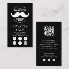 Mustache Barber Shop Haarstylist Loyalty Card Visitenkarte
