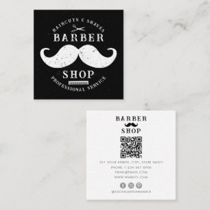 Mustache Barber Shop Modern Maskuline Friseursalon Quadratische Visitenkarte