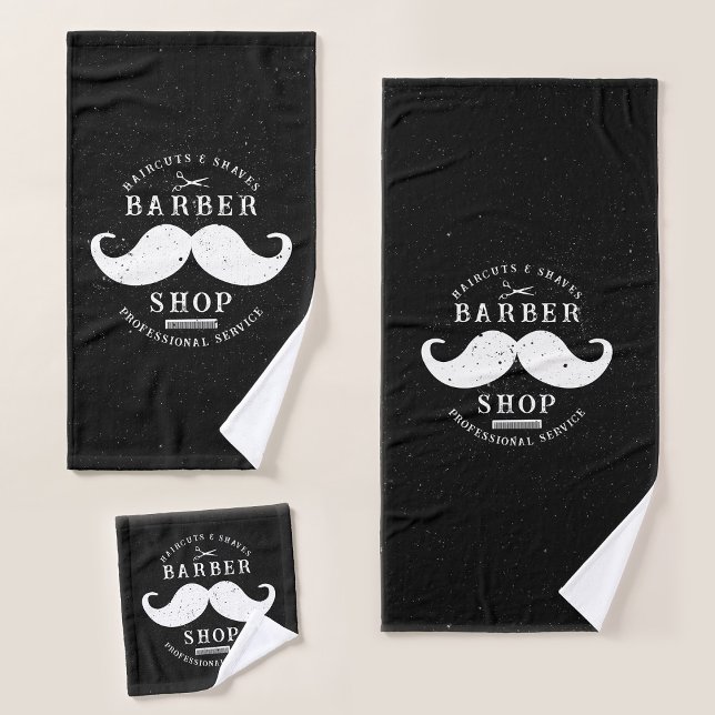 Mustache Barber Shop Modernes Friseursalon Barbers Badhandtuch Set (Mustache Barber Shop Modern Hairstylist Barbershop Bath Towel Set)