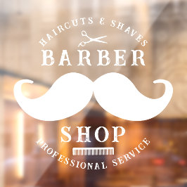 Mustache Barber Shop Modernes Friseursalon Barbers Fensteraufkleber