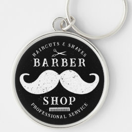 Mustache Barber Shop Modernes Friseursalon Barbers Schlüsselanhänger
