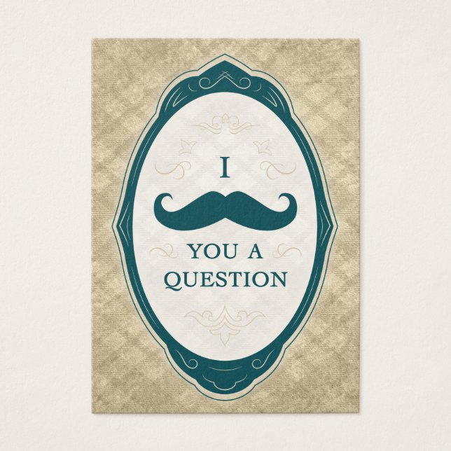 Mustache Bash Frage Vintag Frame Einladungen (Vorderseite)