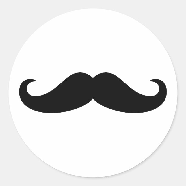 Mustache Beard Runder Aufkleber (Vorderseite)