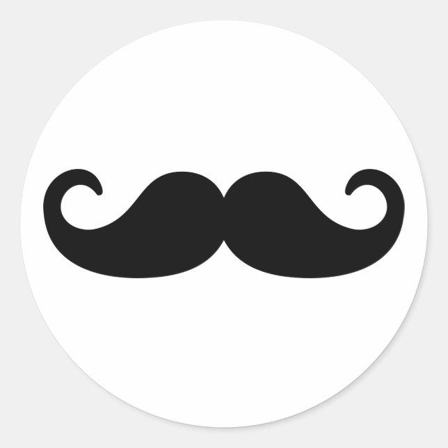 Mustache Beard Runder Aufkleber (Vorderseite)