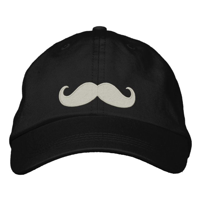 Mustache Bestickte Baseballkappe (Vorderseite)