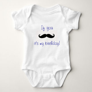 Mustache Birthday Baby Strampler
