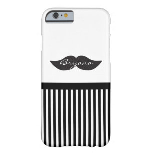 Mustache Black & White Strip Modernes Handy Case