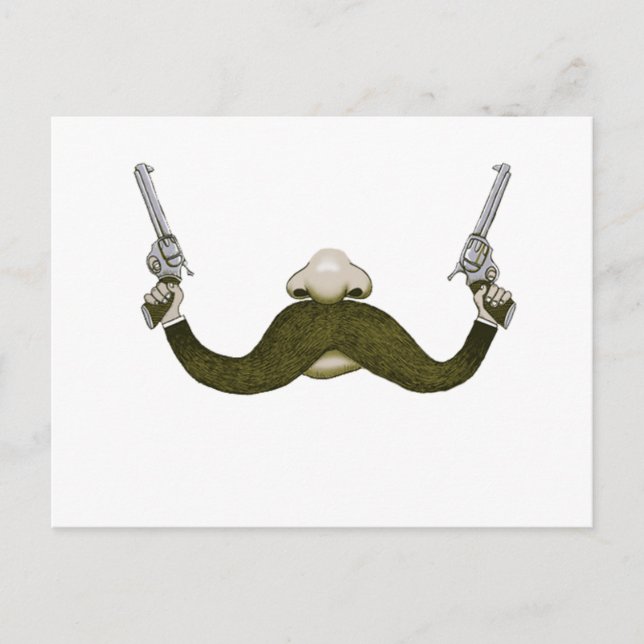 Mustache Cowboy Postkarte (Vorderseite)