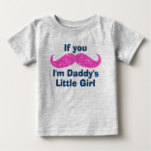 Mustache Daddys kleines Mädchen Baby T-shirt