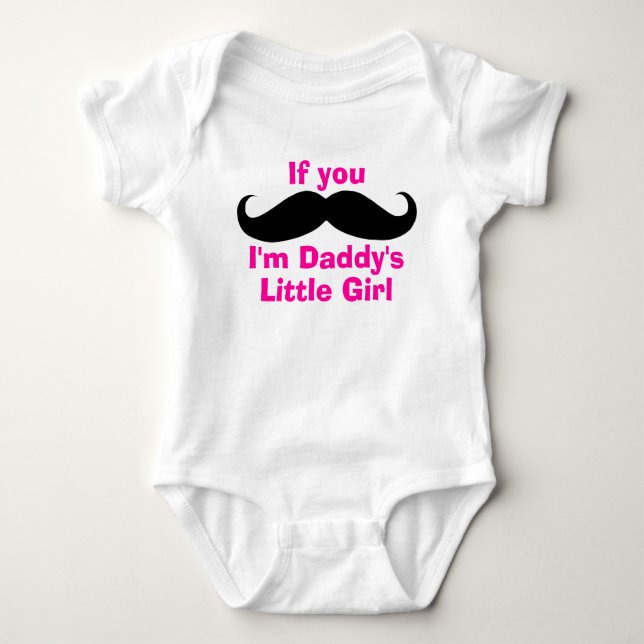 Mustache Daddy's Little Girl Baby Strampler (Vorderseite)
