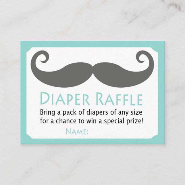 Mustache Diaper Raffles Tickets (Vorderseite)