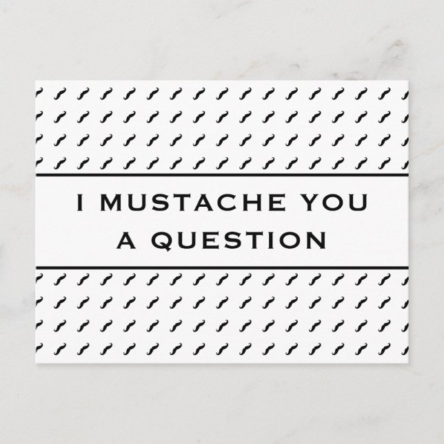 Mustache dir eine Frage-Mod Strip Postkarte (Vorderseite)