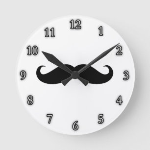 Mustache Disguise Funny Runde Wanduhr