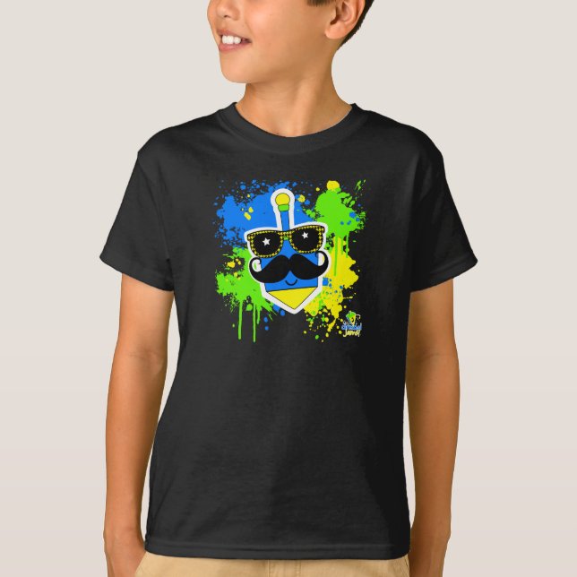 Mustache Dreidel - Dunkles Shirt (Vorderseite)
