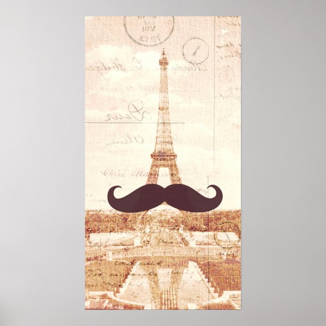 Mustache Eiffel Tower Poster (Vorne)
