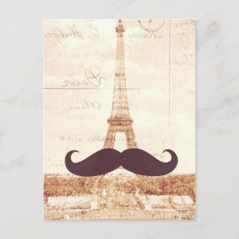 Mustache Eiffel Tower Postkarte