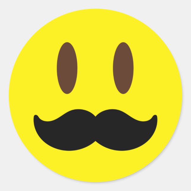 Mustache Emoji Man Stickers (Vorderseite)