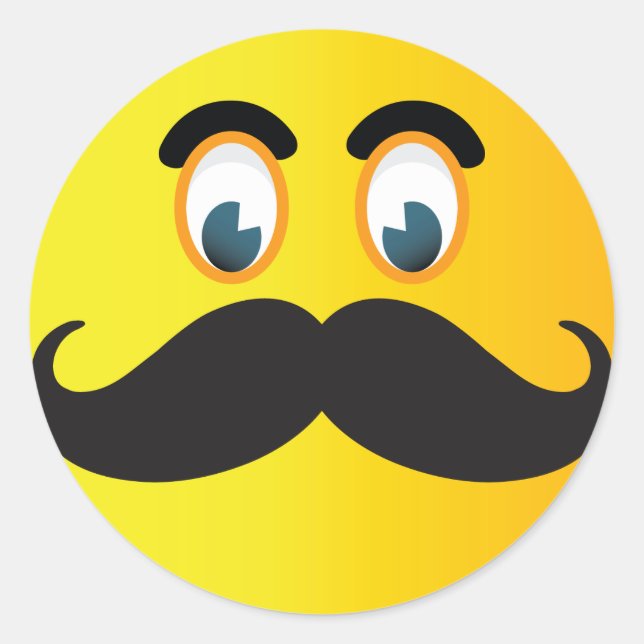Mustache Emoji Sticker (Vorderseite)