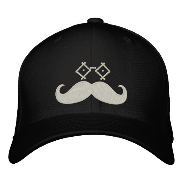 Mustache Eyeware Bestickte Baseballkappe (Vorderseite)