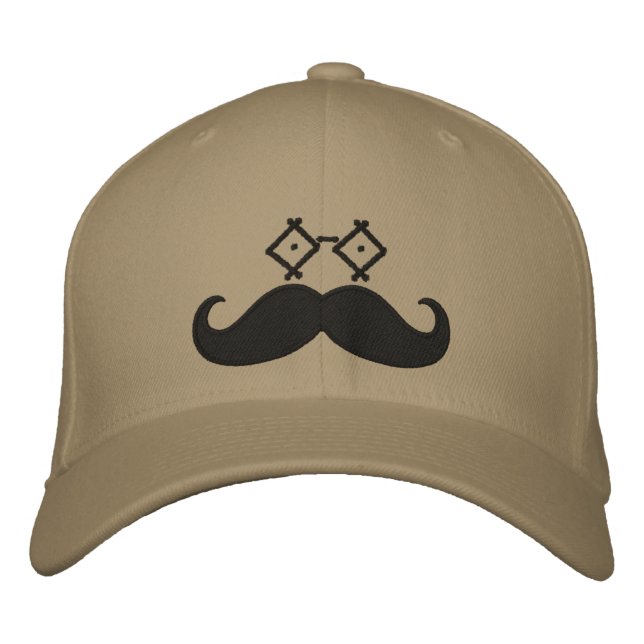 Mustache Eyeware Bestickte Baseballkappe (Vorderseite)